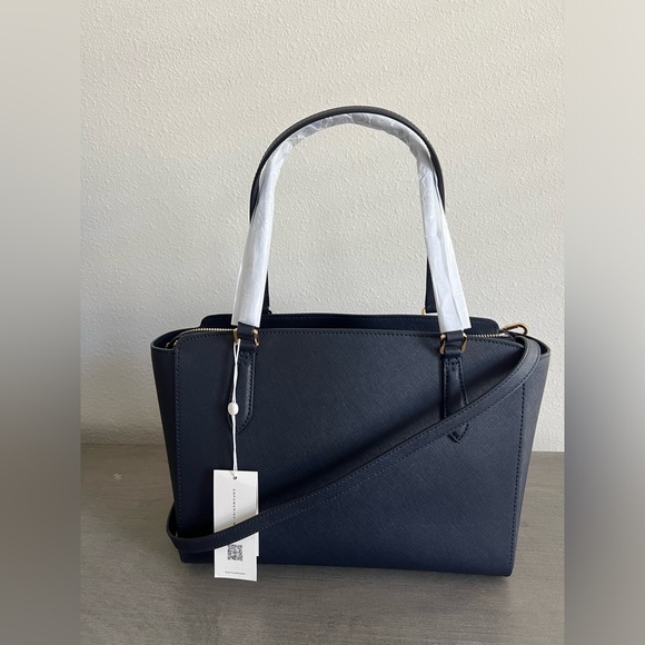 Tory Burch Women's Emerson Small Top Zip Tote, Tory Navy (One Size, Tory Navy) - Picture 4 of 8